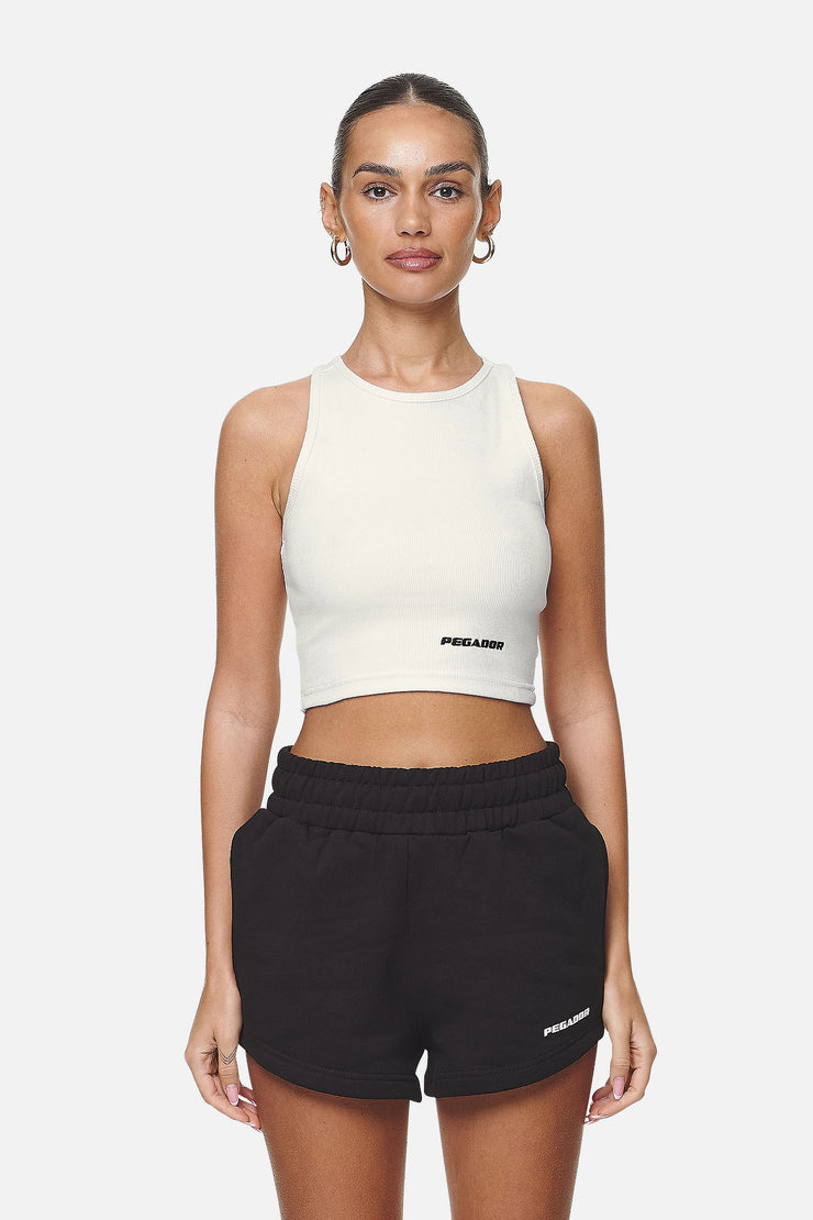 Pegador Ayla Crop Top Washed Coconut Milk Black