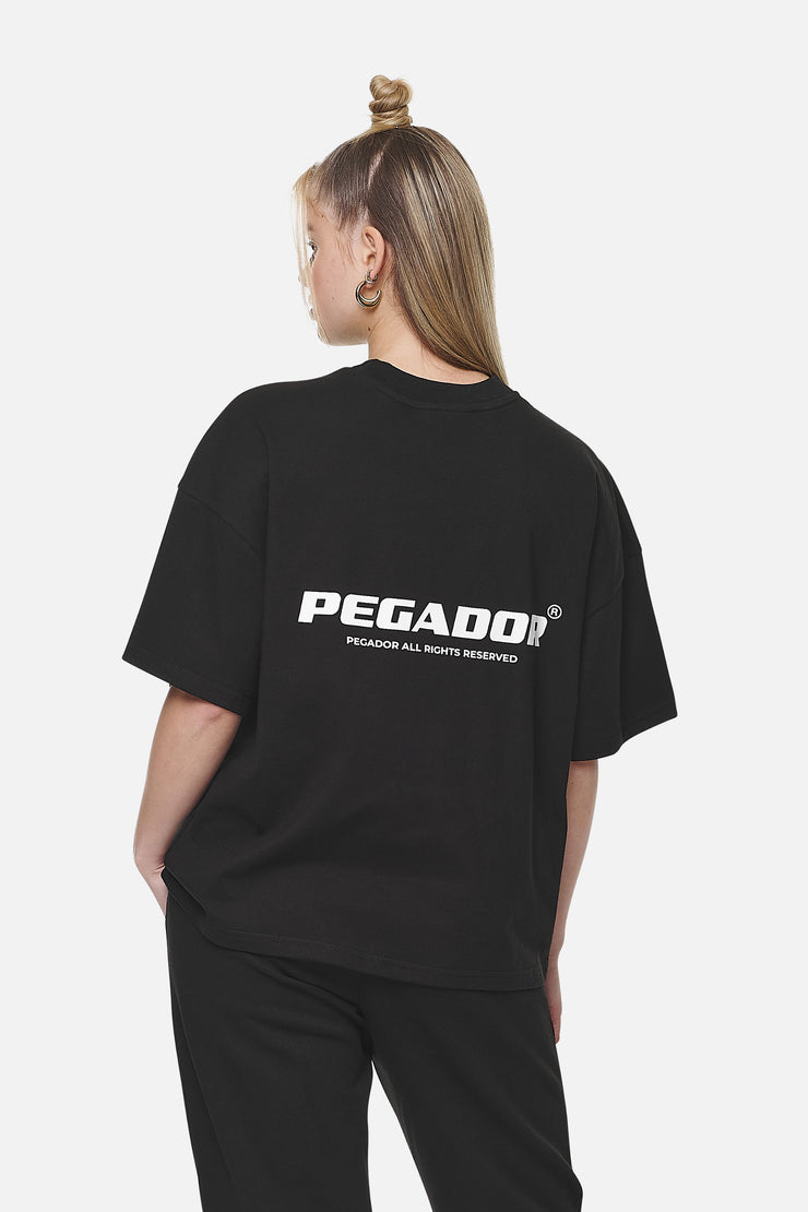 Pegador Arendal Logo Heavy Oversized Tee Black White