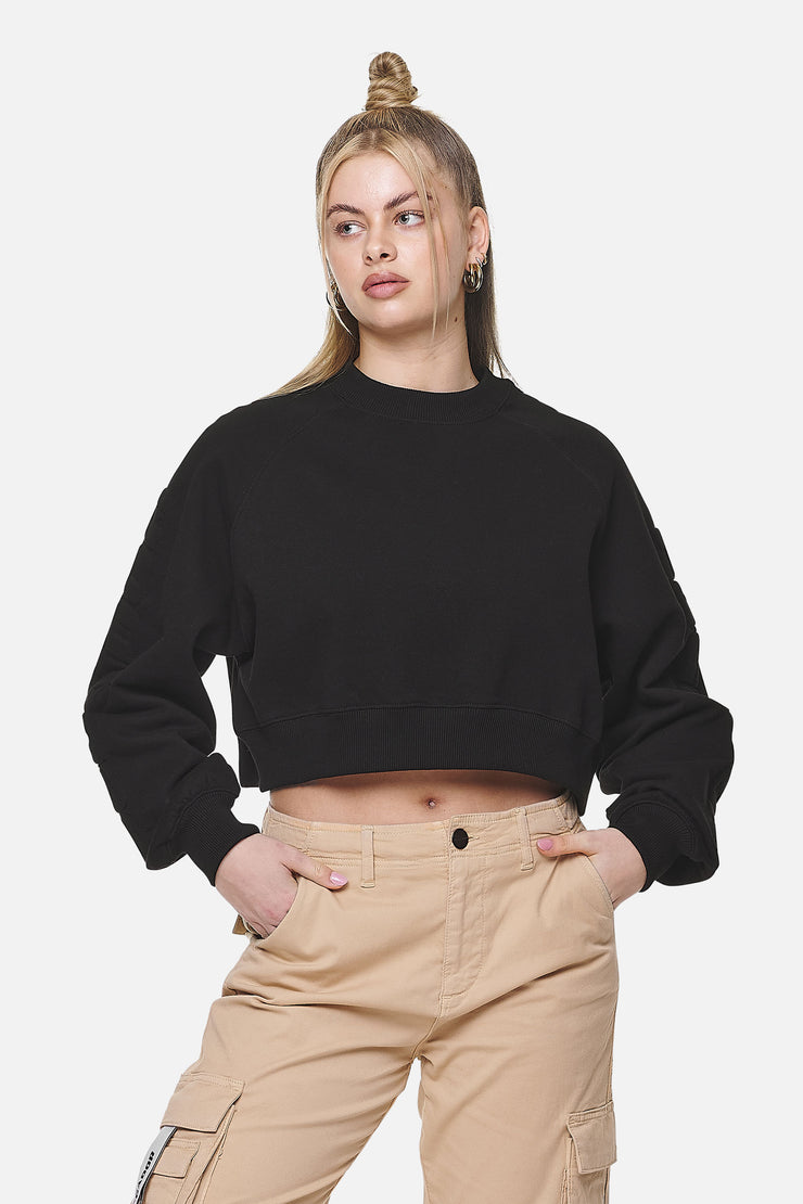 Pegador Kintore Cropped Oversized Raglan Sweater Black