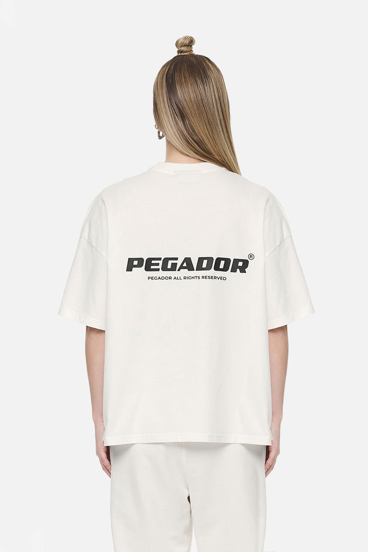 Pegador Arendal Logo Heavy Oversized Tee Washed Coconut Milk Black