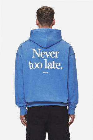 Pegador Bass Oversized Hoodie Washed Retro Blue Hauptansicht aus der Never Too Late Kollektion für Herren