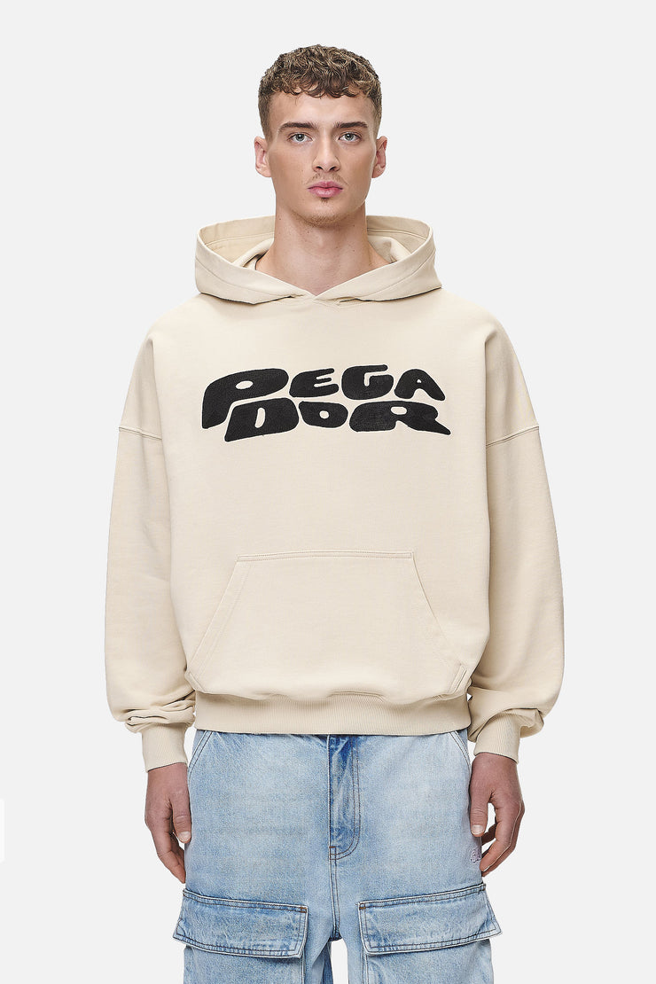 Pegador Drew Terry Boxy Hoodie Washed Desert Sand