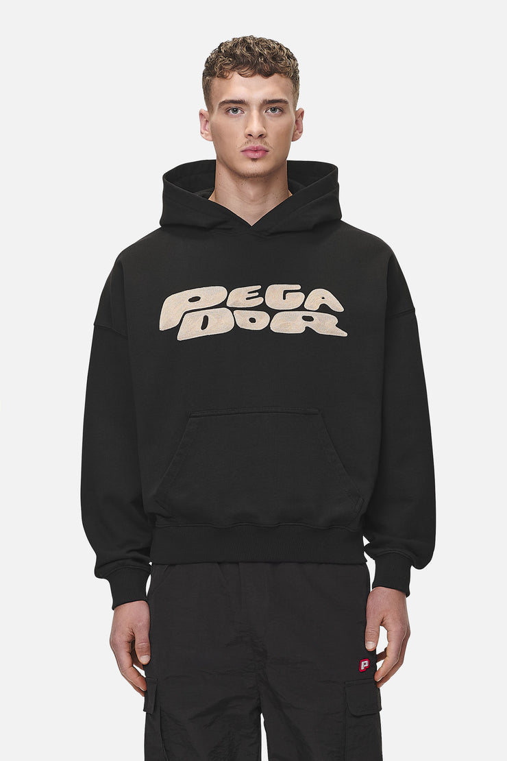 Pegador Drew Terry Boxy Hoodie Washed Black