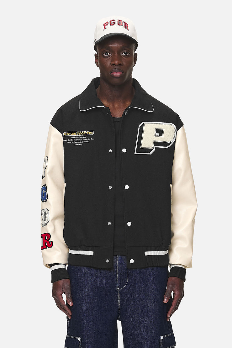 Pegador Oris Varsity Jacket Black Cream