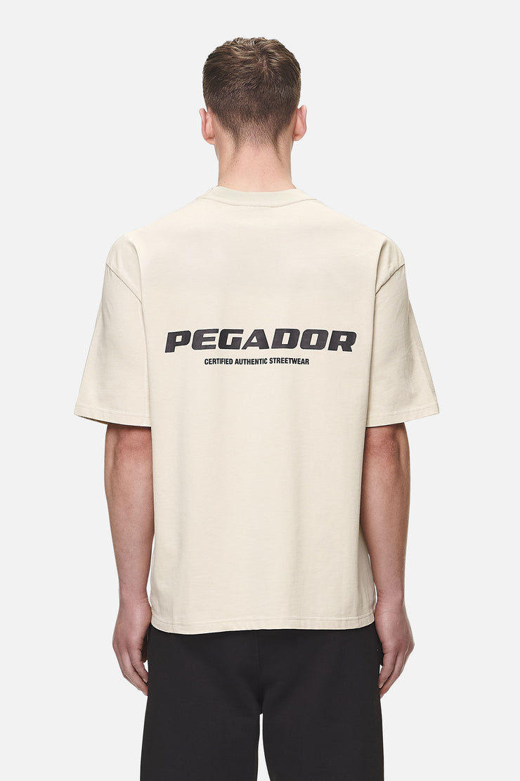 Pegador Colne Logo Oversized Tee Washed Desert Sand