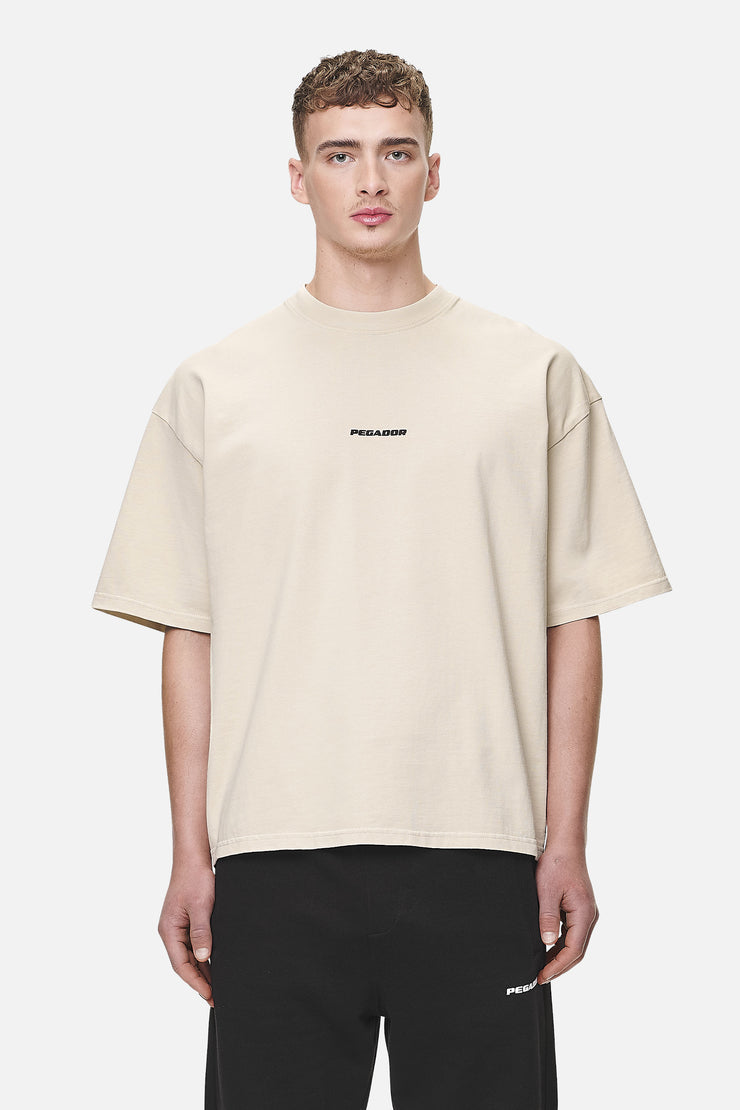 Pegador Logo Boxy Tee Washed Desert Sand Black Gum