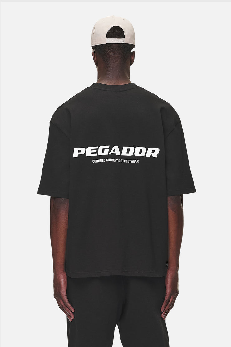 Pegador Colne Logo Oversized Tee Washed Black