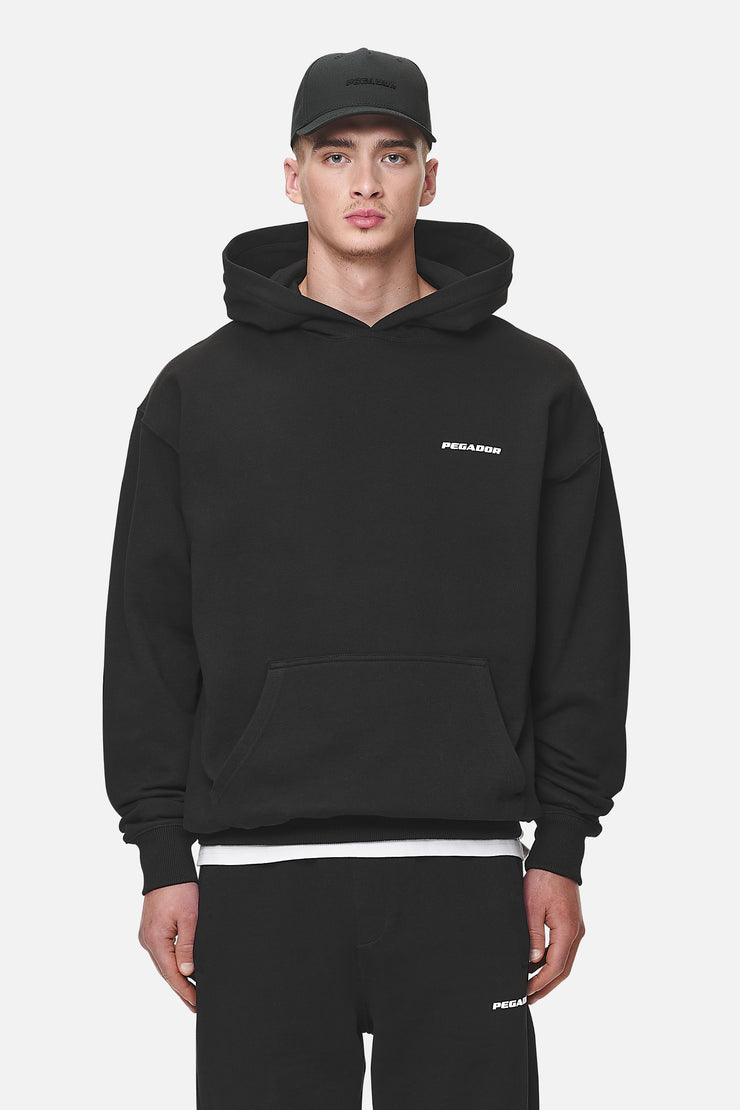 Pegador Logo Oversized Hoodie Washed Black White Gum