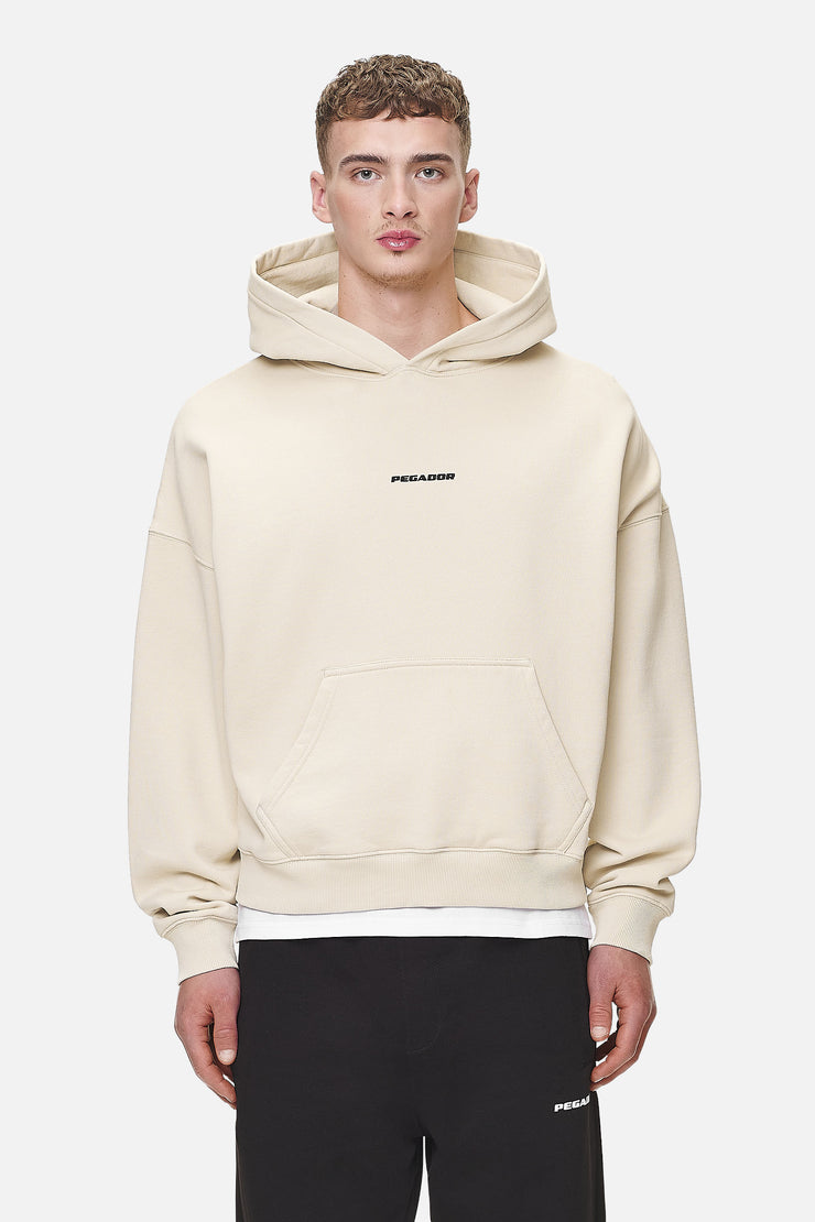 Pegador Logo Boxy Hoodie Washed Desert Sand Black Gum