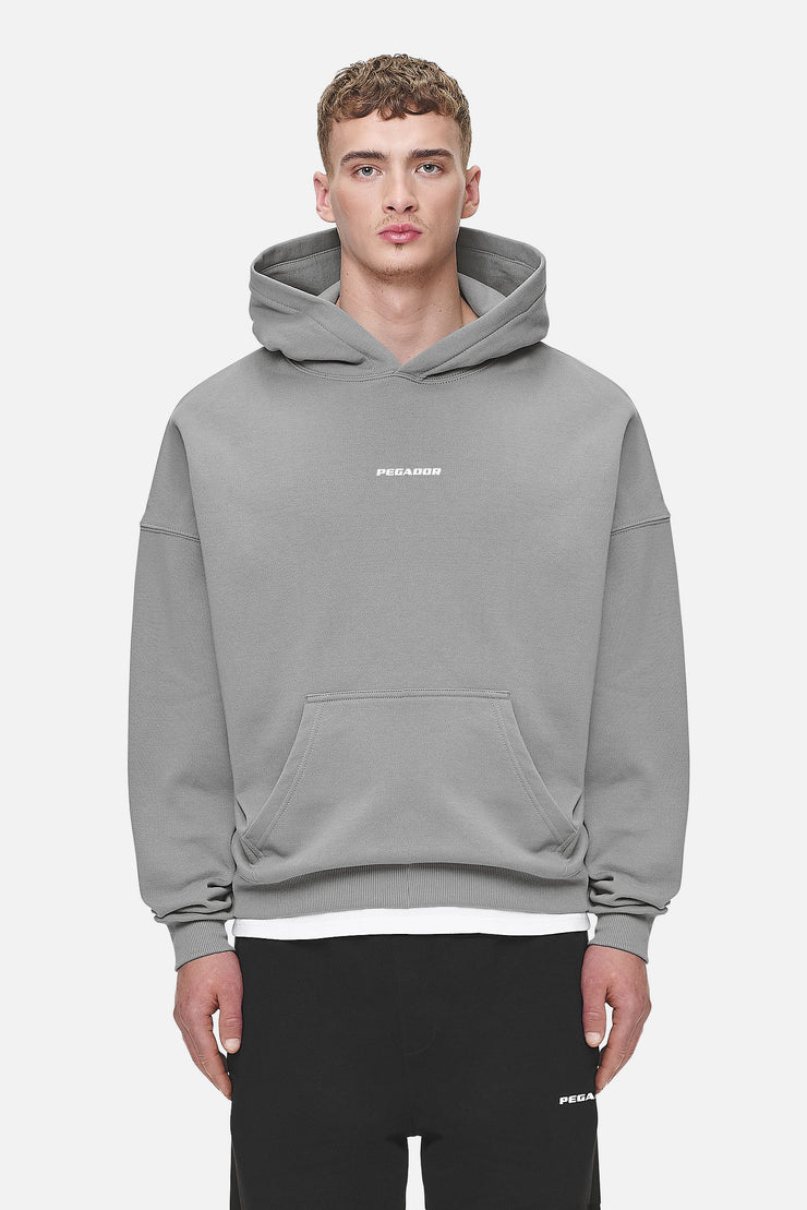 Pegador Logo Boxy Hoodie Washed Cool Grey White Gum