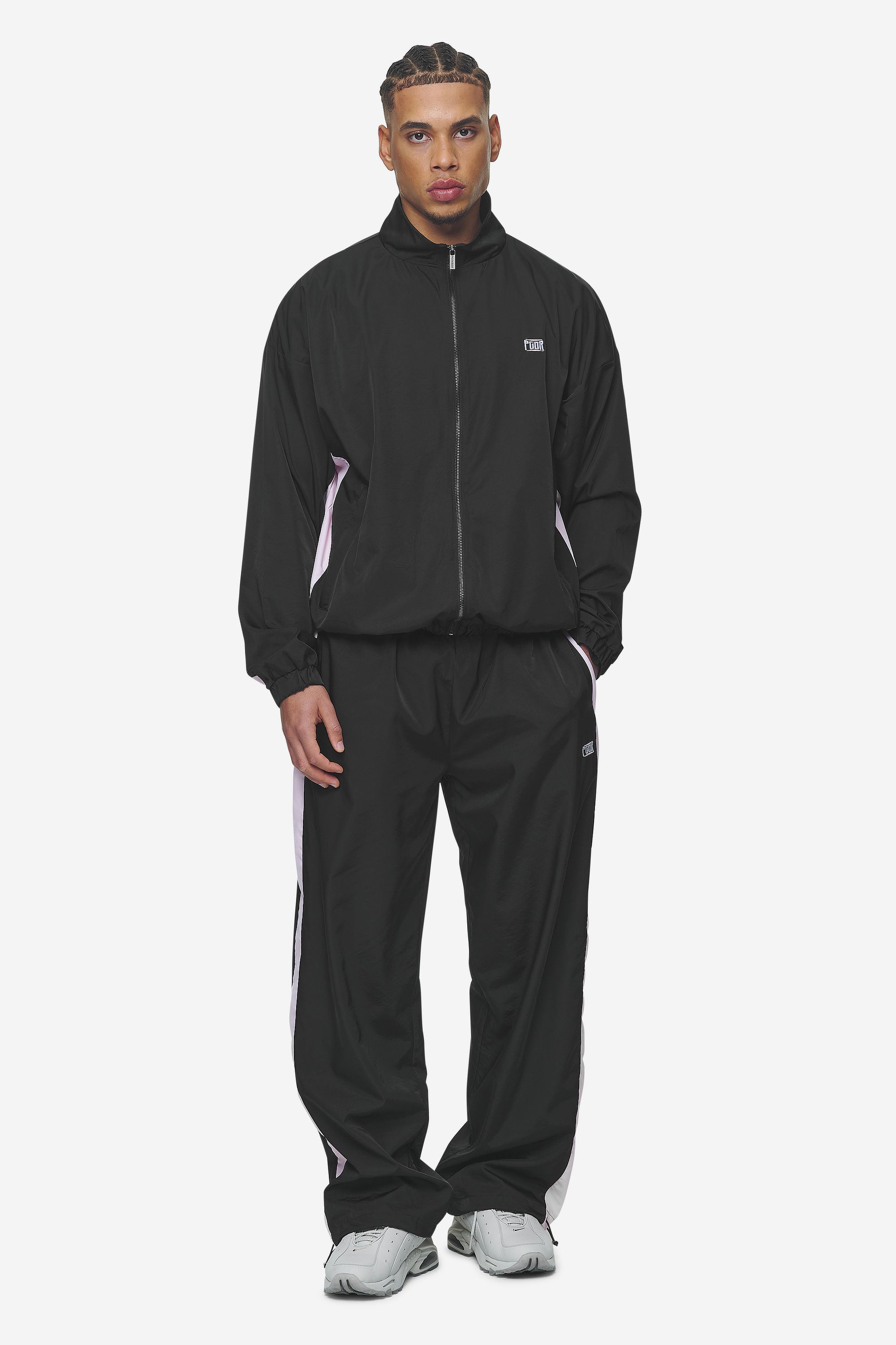 Stow Wide Track Pants Black Bubblegum – PEGADOR®