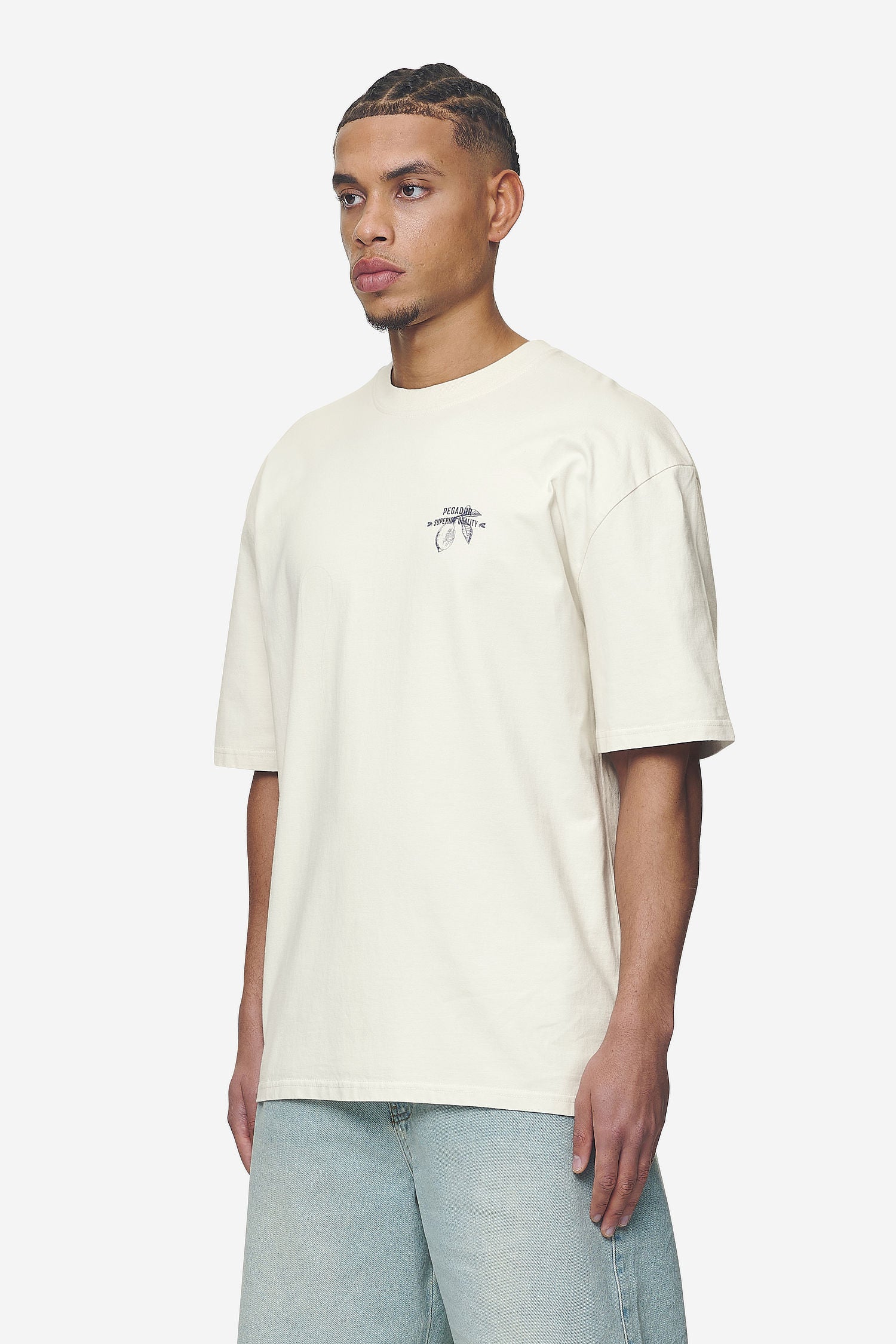 Pegador Goret Oversized Tee Washed Salty Cream Gegenansicht aus der Next Wave Kollektion für Herren