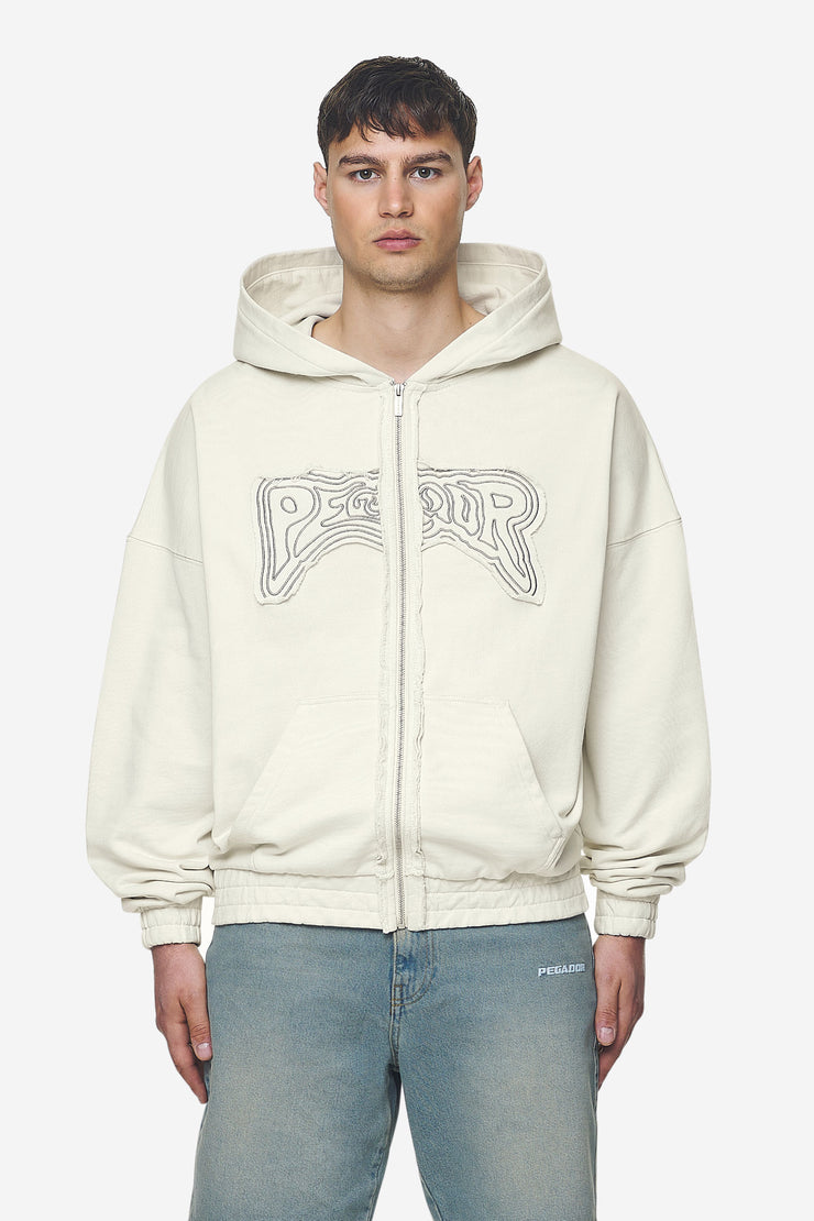 Pegador Avon Boxy Sweat Jacket Washed Salty Cream