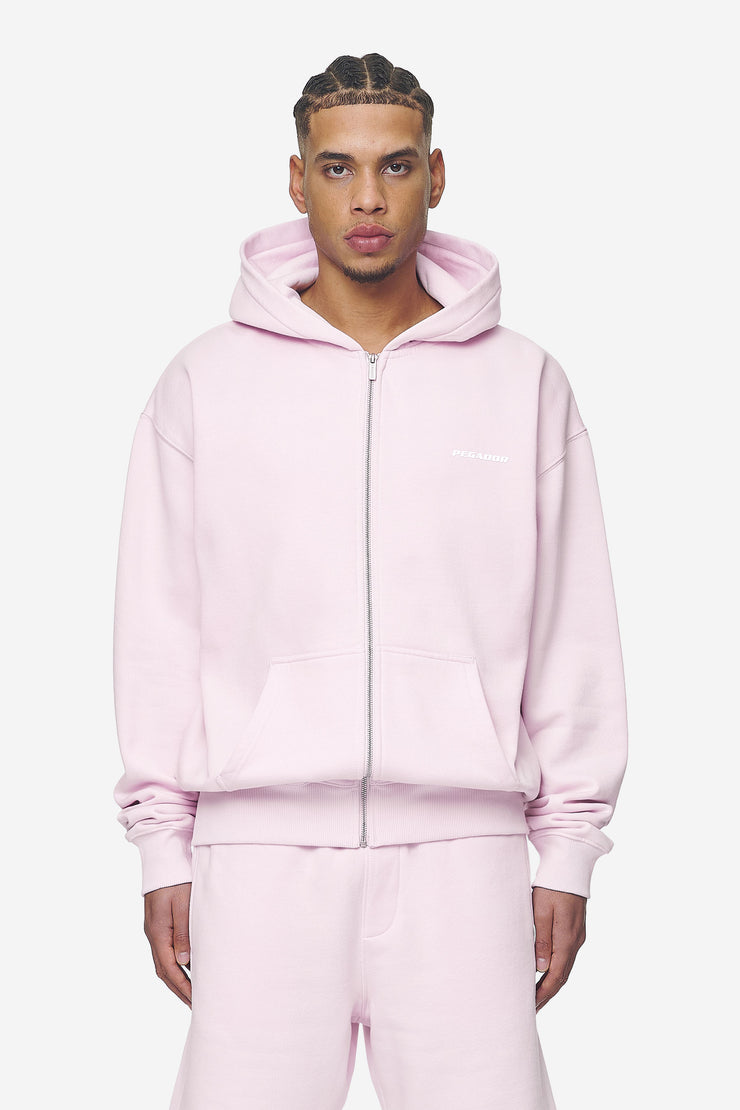 Pegador Logo Oversized Sweat Jacket Washed Bubblegum White Gum