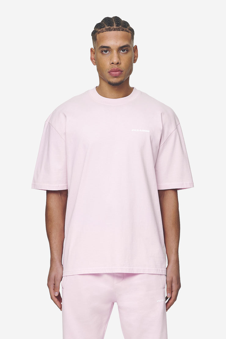 Pegador Logo Oversized Tee Washed Bubblegum White Gum