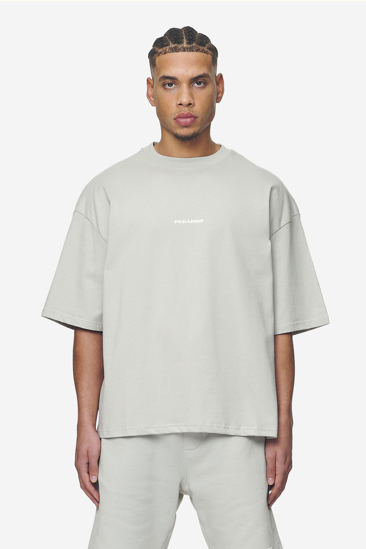 Pegador Logo Boxy Tee Washed Pearl Grey White Gum