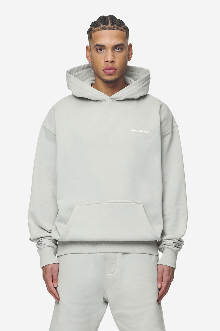 Pegador Logo Oversized Hoodie Washed Pearl Grey White Gum