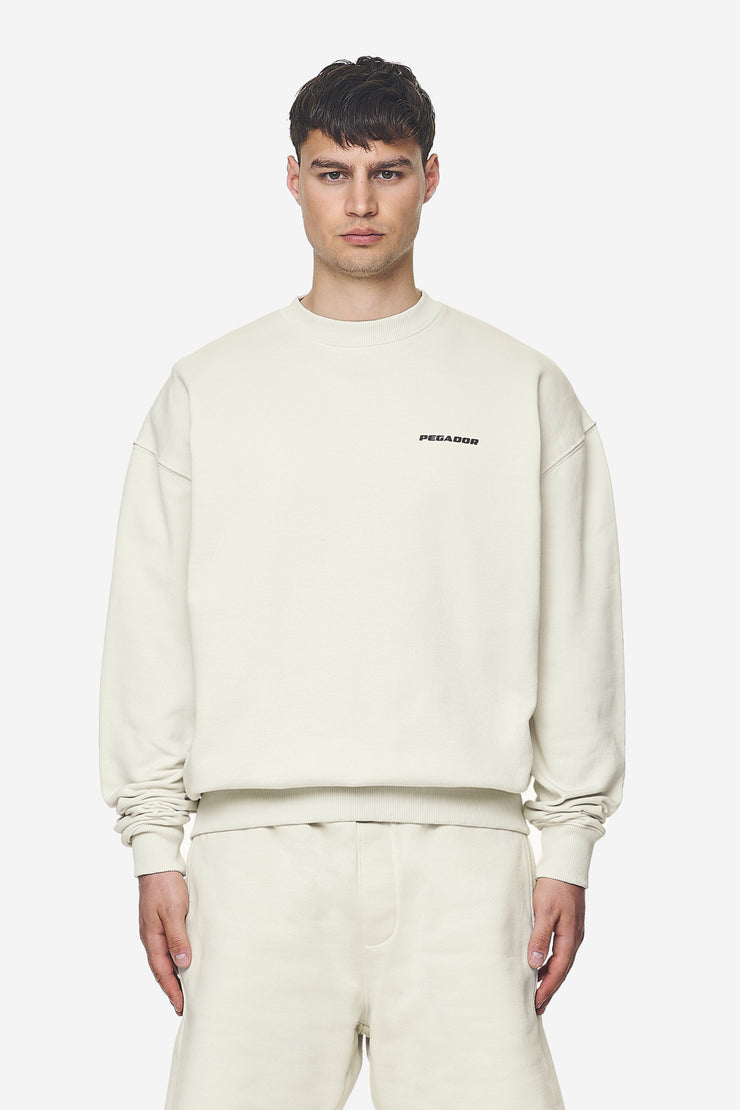 Pegador Logo Oversized Sweater Washed Salty Cream Black Gum