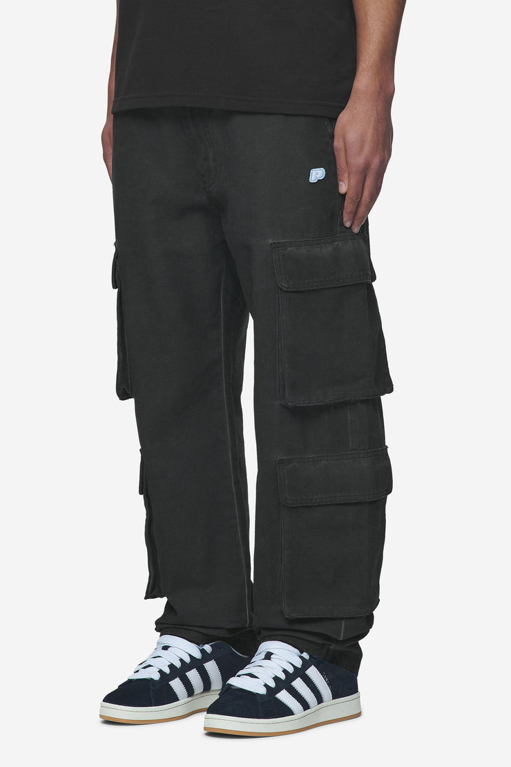 Pegador Preto Wide Cargo Pants Dyed Black