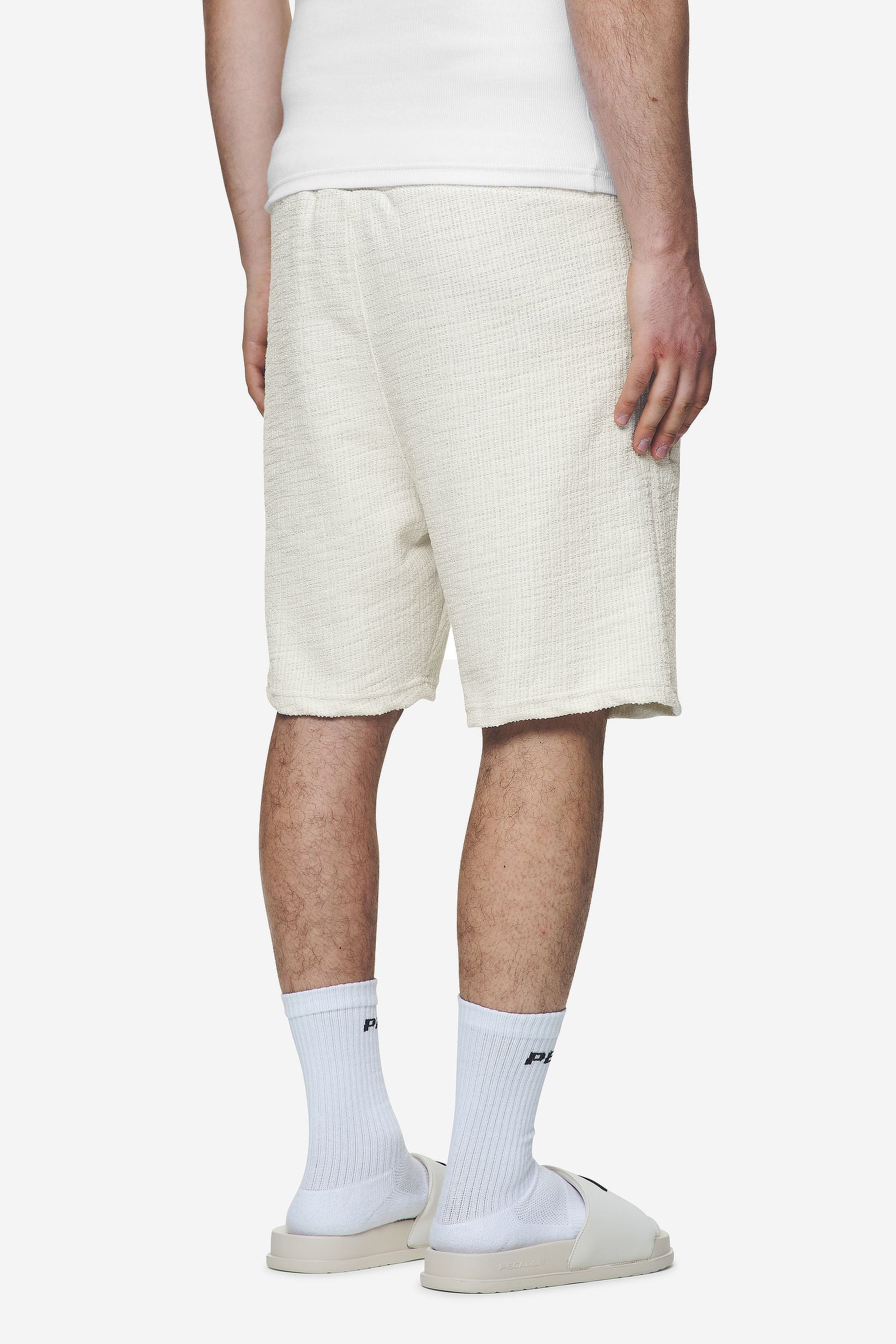 Pegador Libco Structured Knit Shorts Salty Cream Gegenansicht aus der Next Wave Kollektion für Herren