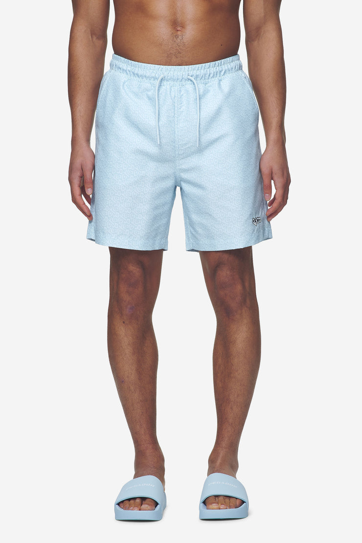 Pegador Kempton Monogram Swim Shorts Baby Blue