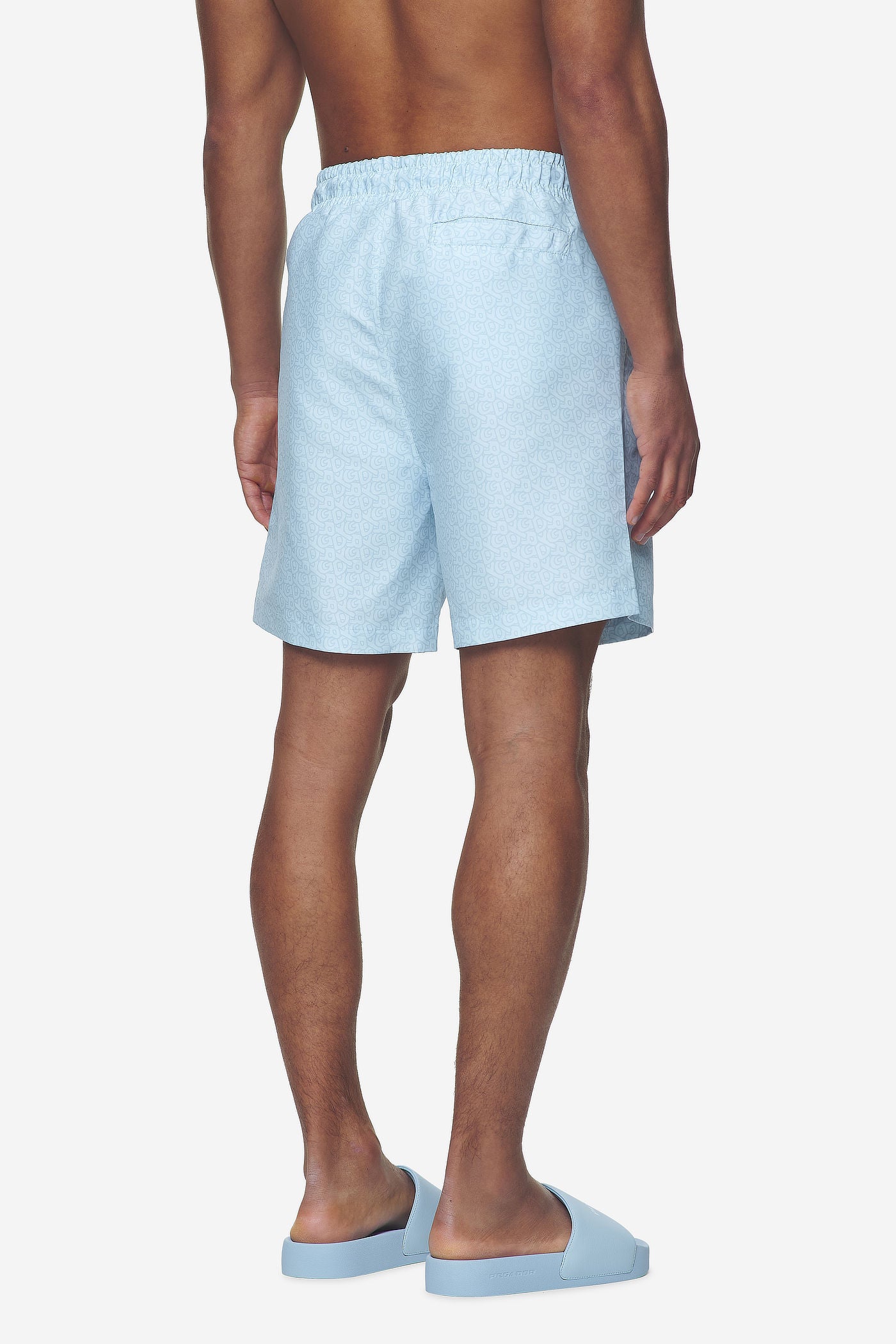 Kempton Monogram Swim Shorts Baby Blue PEGADOR