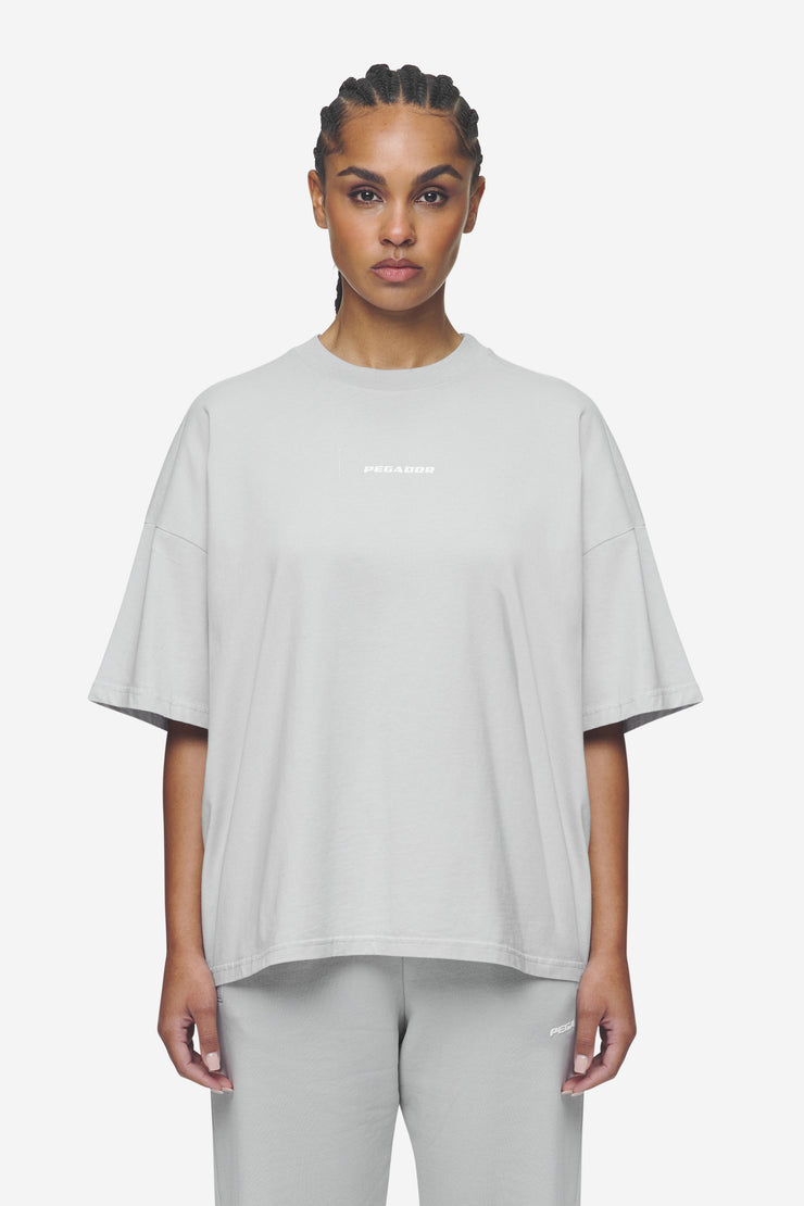 Pegador Bracy Heavy Oversized Tee Washed Sky Grey White Gum