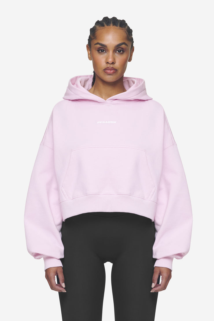 Pegador Salita Oversized Cropped Hoodie Washed Bubblegum White Gum