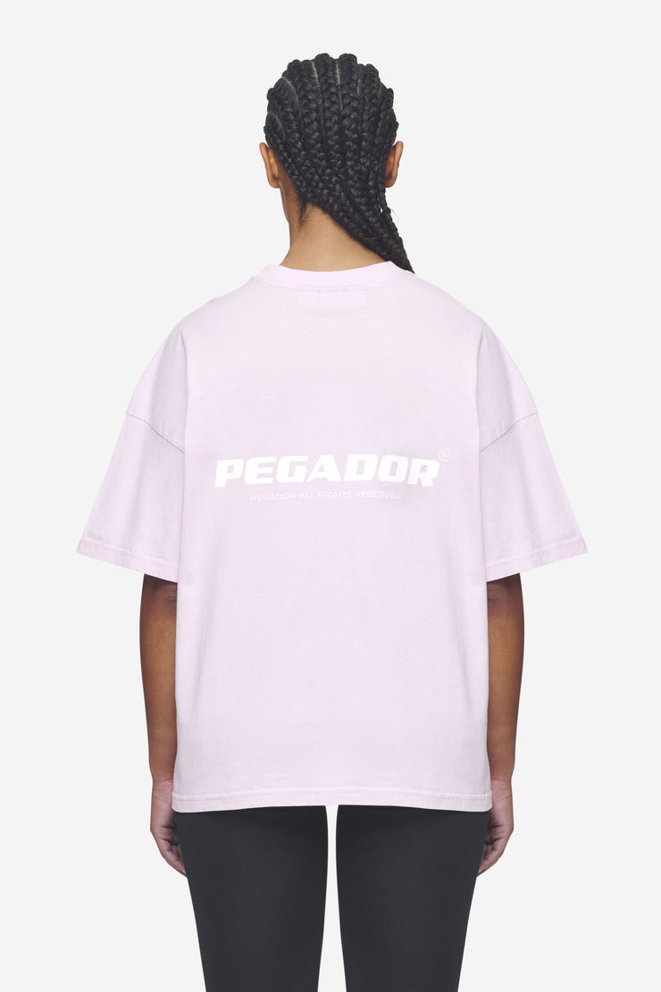 Pegador Arendal Logo Heavy Oversized Tee Washed Bubblegum White