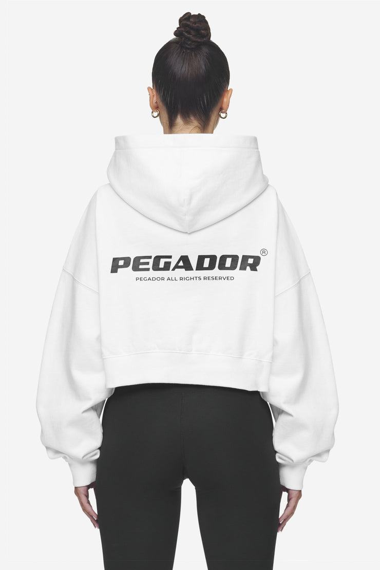 Pegador Lana Logo Cropped Sweat Jacket White Black