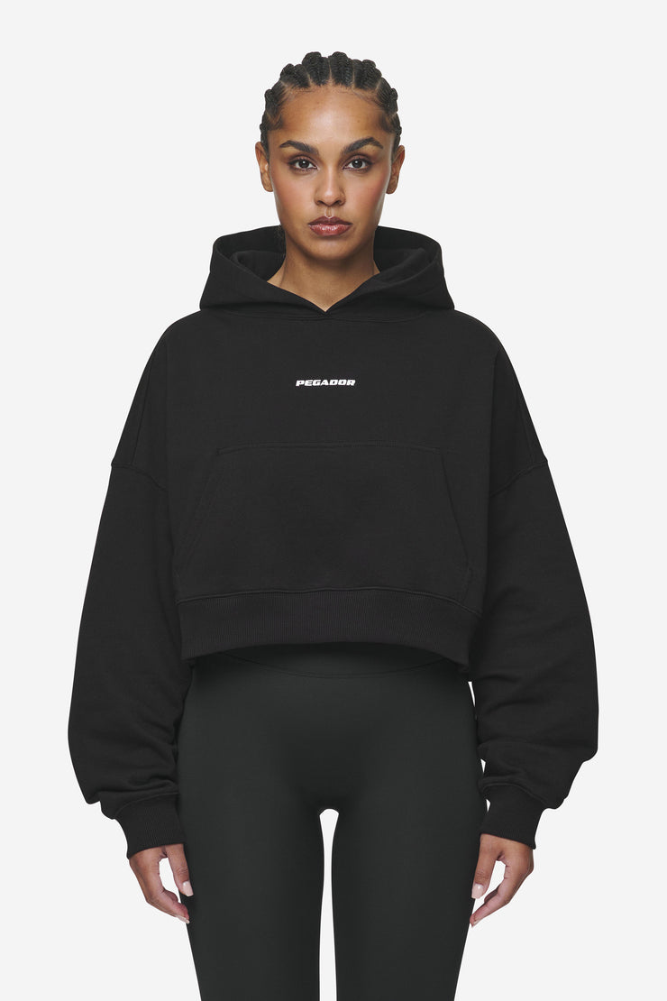 Pegador Salita Oversized Cropped Hoodie Black White Gum