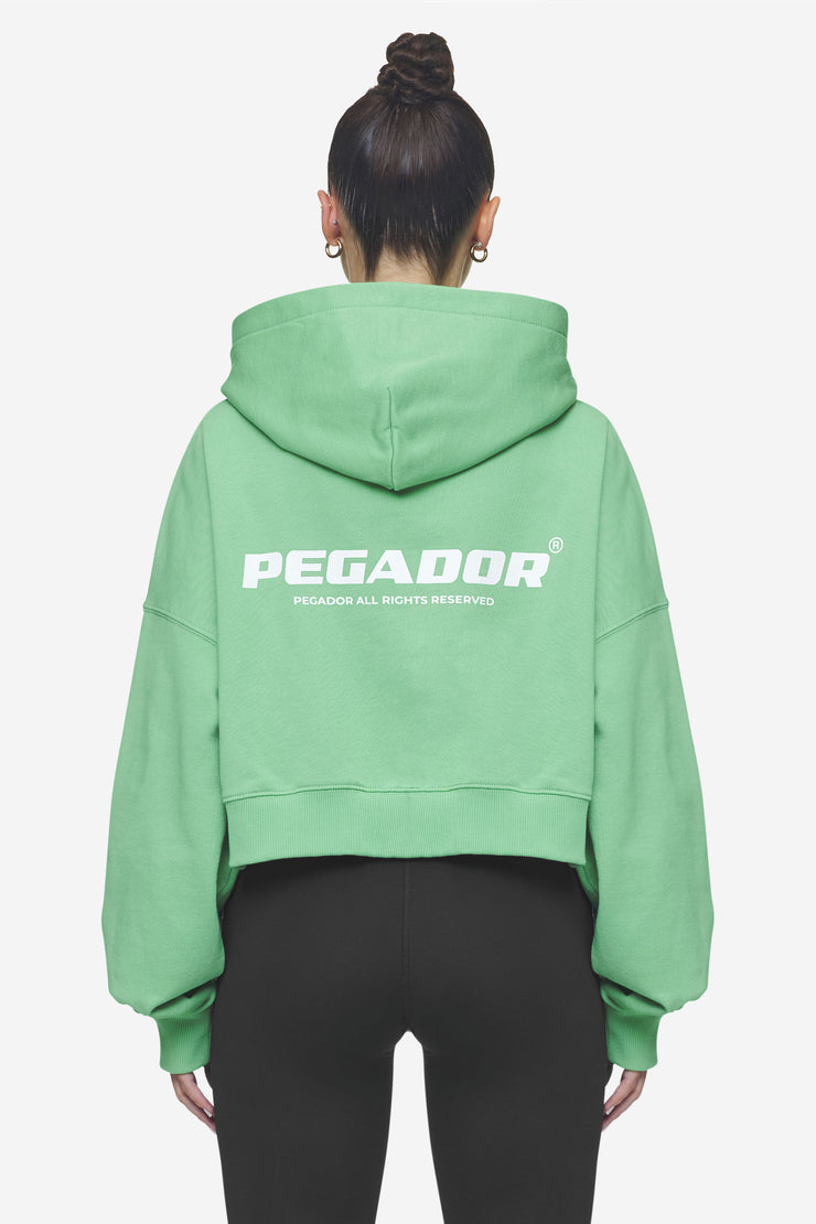 Pegador Lana Logo Cropped Sweat Jacket Washed Peppermint Green White