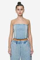 Pegador Miranda Denim Tube Top Washed Pale Blue Bleached Blue Hauptansicht aus der Next Wave Kollektion für DaHerren