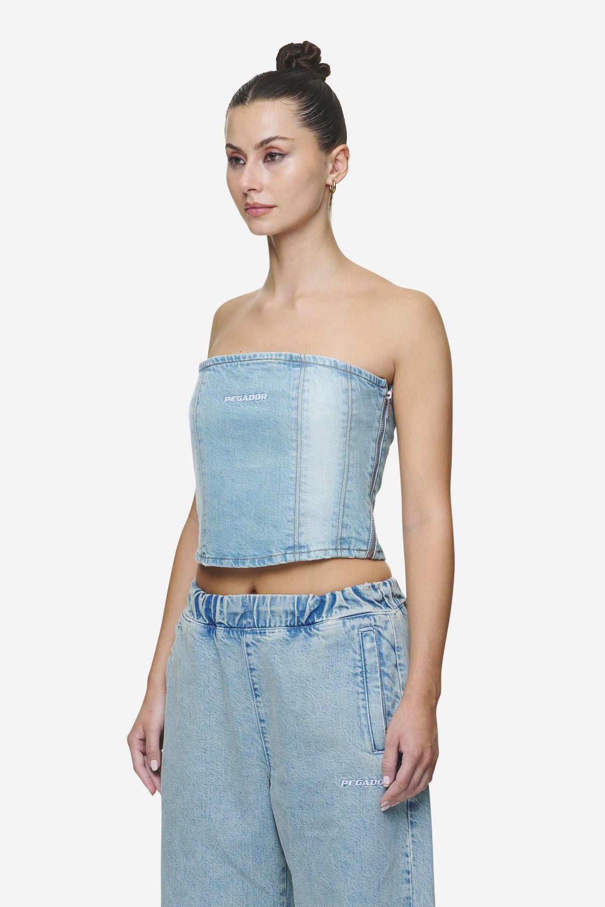 Pegador Miranda Denim Tube Top Washed Pale Blue Bleached Blue Gegenansicht aus der Next Wave Kollektion für DaHerren