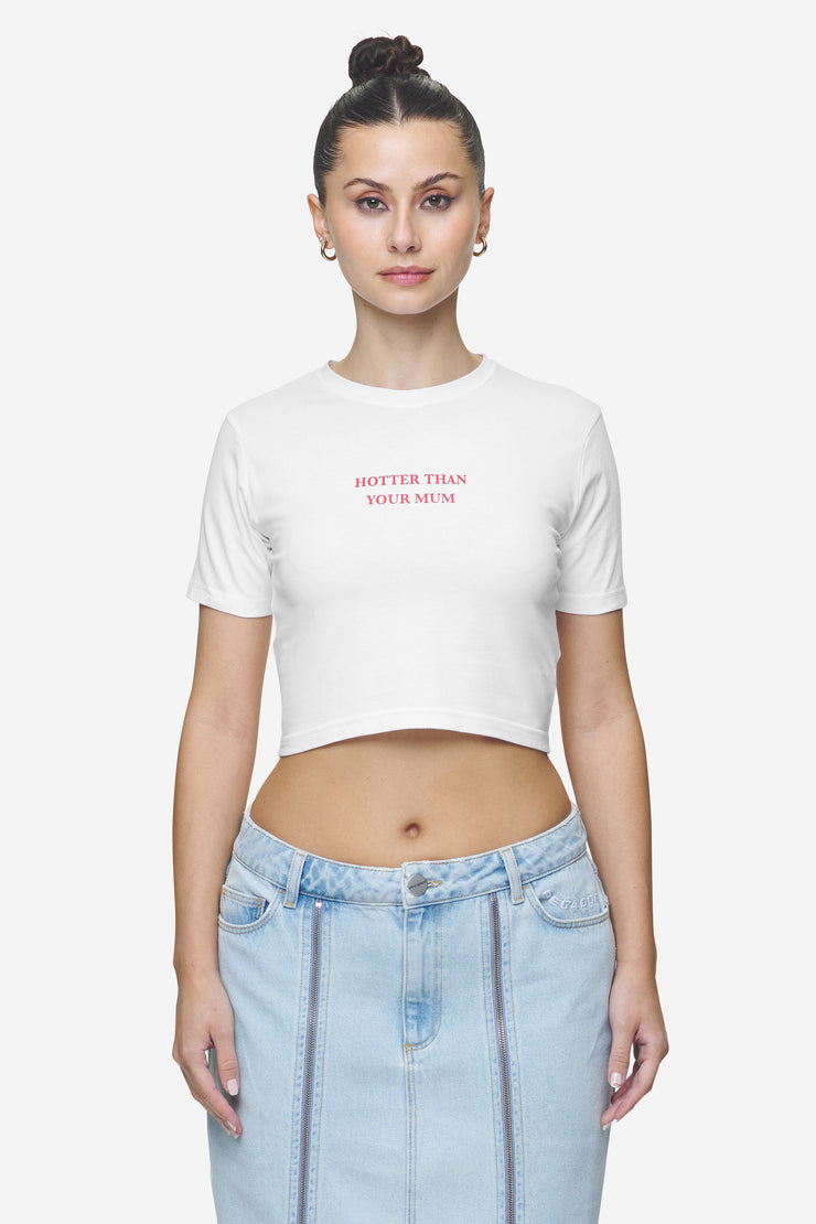 Pegador Reyna Cropped Baby Tee White