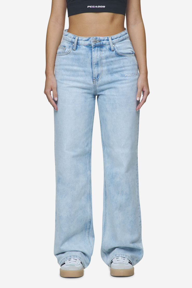 Pegador Lora Wide Leg Jeans Washed Light Blue