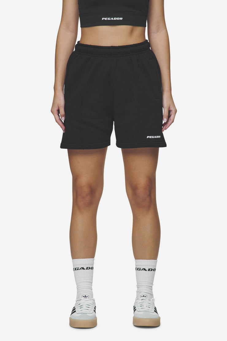 Pegador Sully High Waisted Shorts Black White Gum