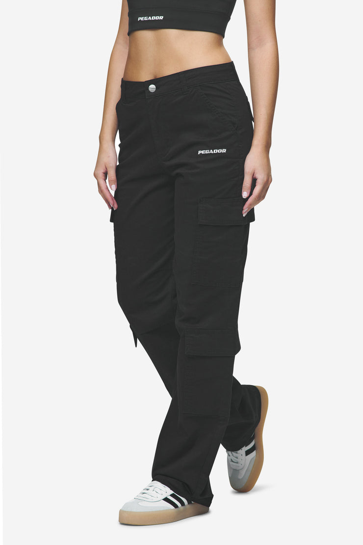 Pegador Lia Wide Cargo Pants Black