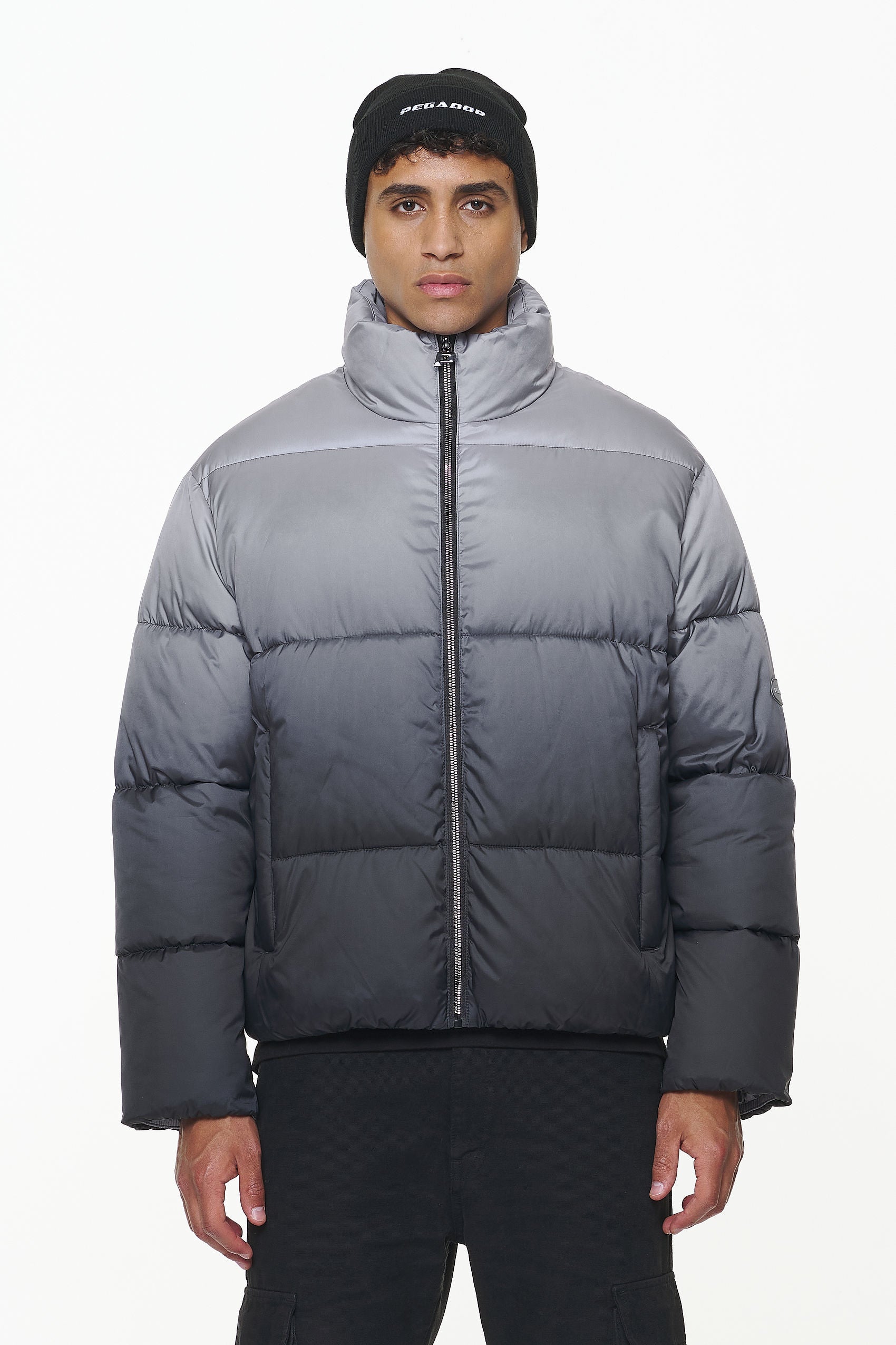 Dark grey best sale down jacket