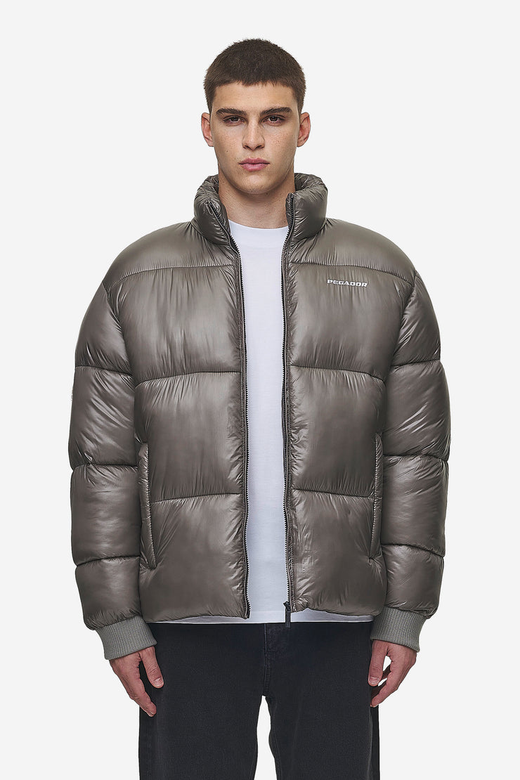 Pegador Solin Light Glossy Puffer Jacket Rock Grey