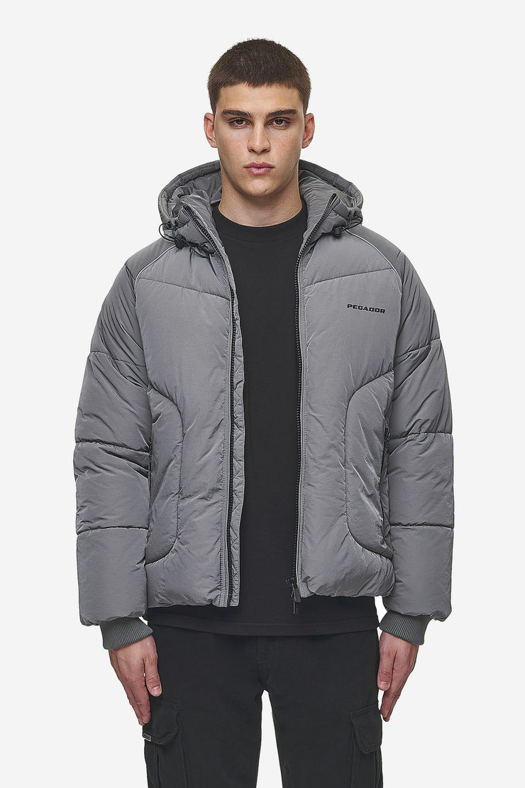 Pegador Toby Crushed Raglan Puffer Jacket Anthracite