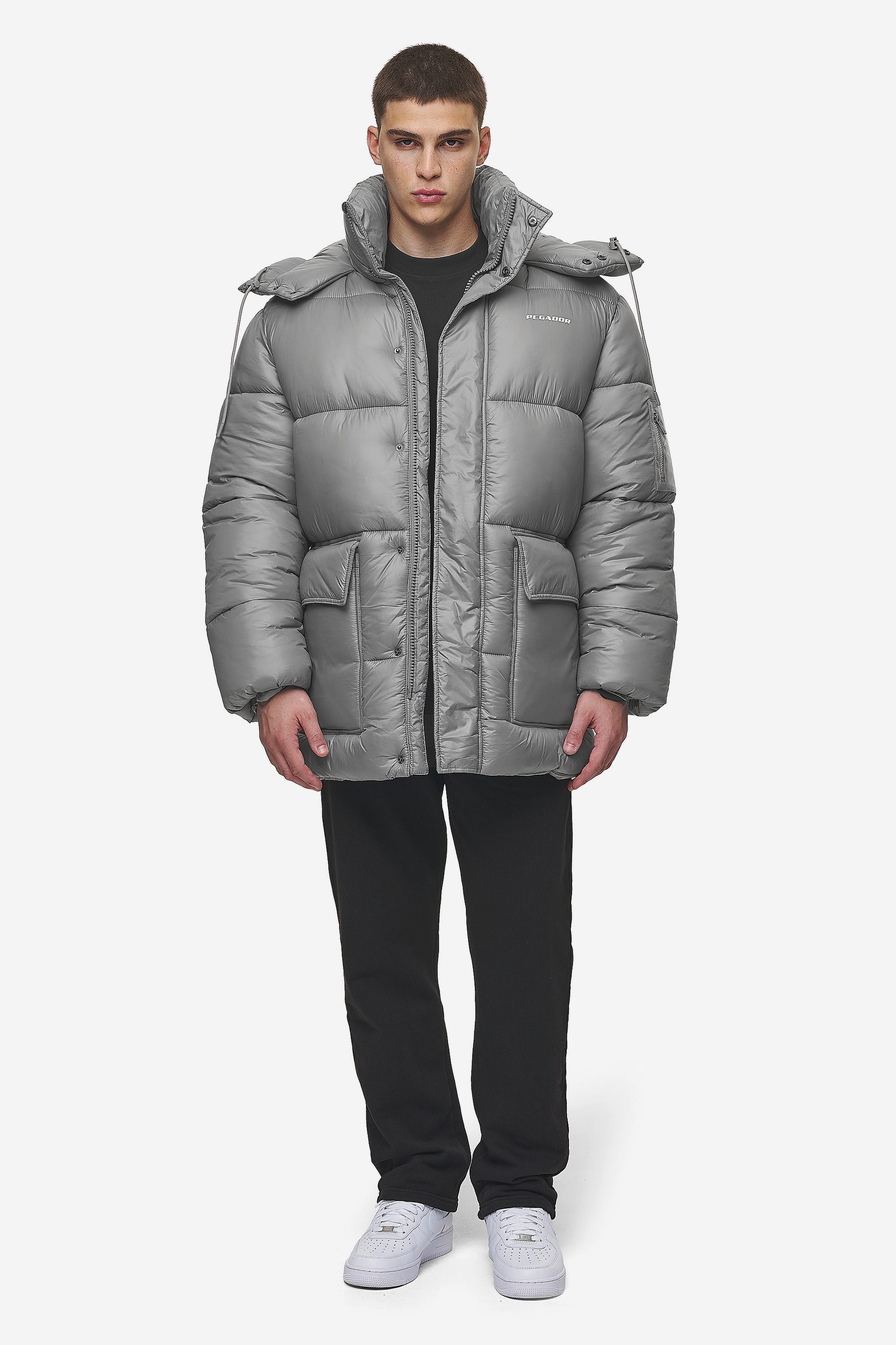 Pegador Conell Puffer Parka Rock Grey Ganzkörper Bild aus der PEGADOR® Outerwear 24 Kollektion für Herren