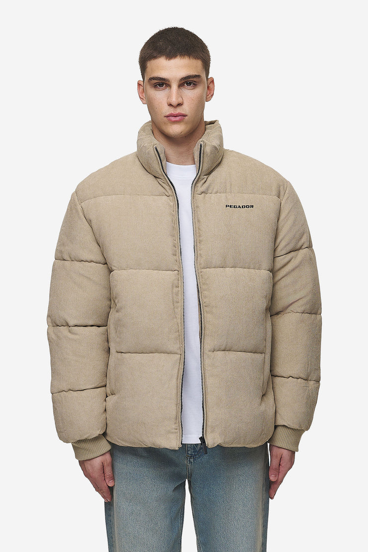 Pegador Solin Cord Puffer Jacket Sand