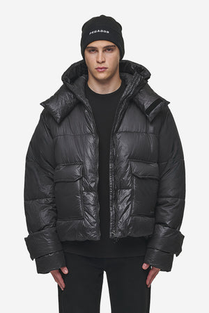 Pegador Garrick Vintage Oversized Puffer Jacket Black Hauptansicht aus der PEGADOR® Outerwear 24 Kollektion für Herren