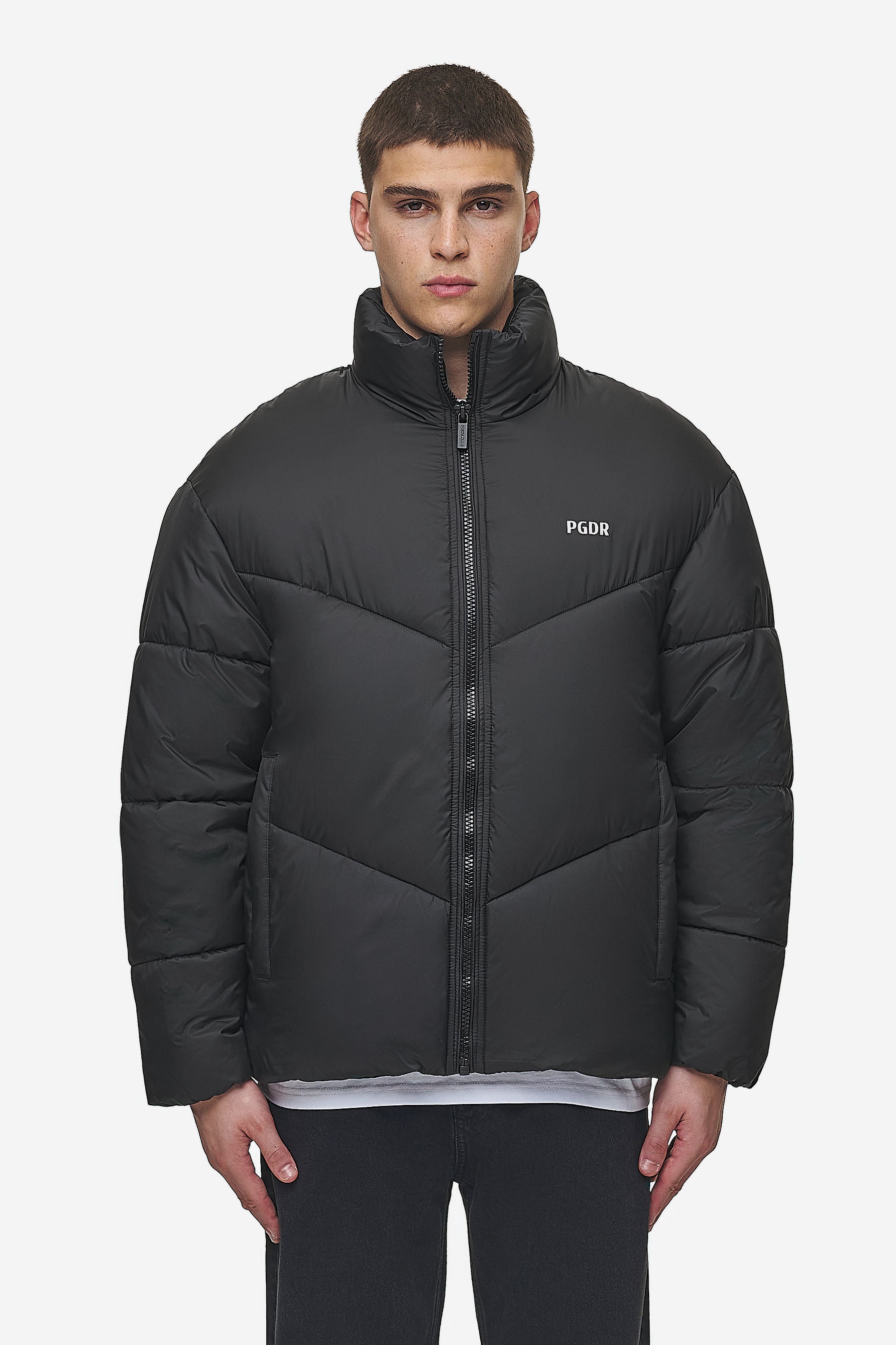 Black bubble jacket mens deals