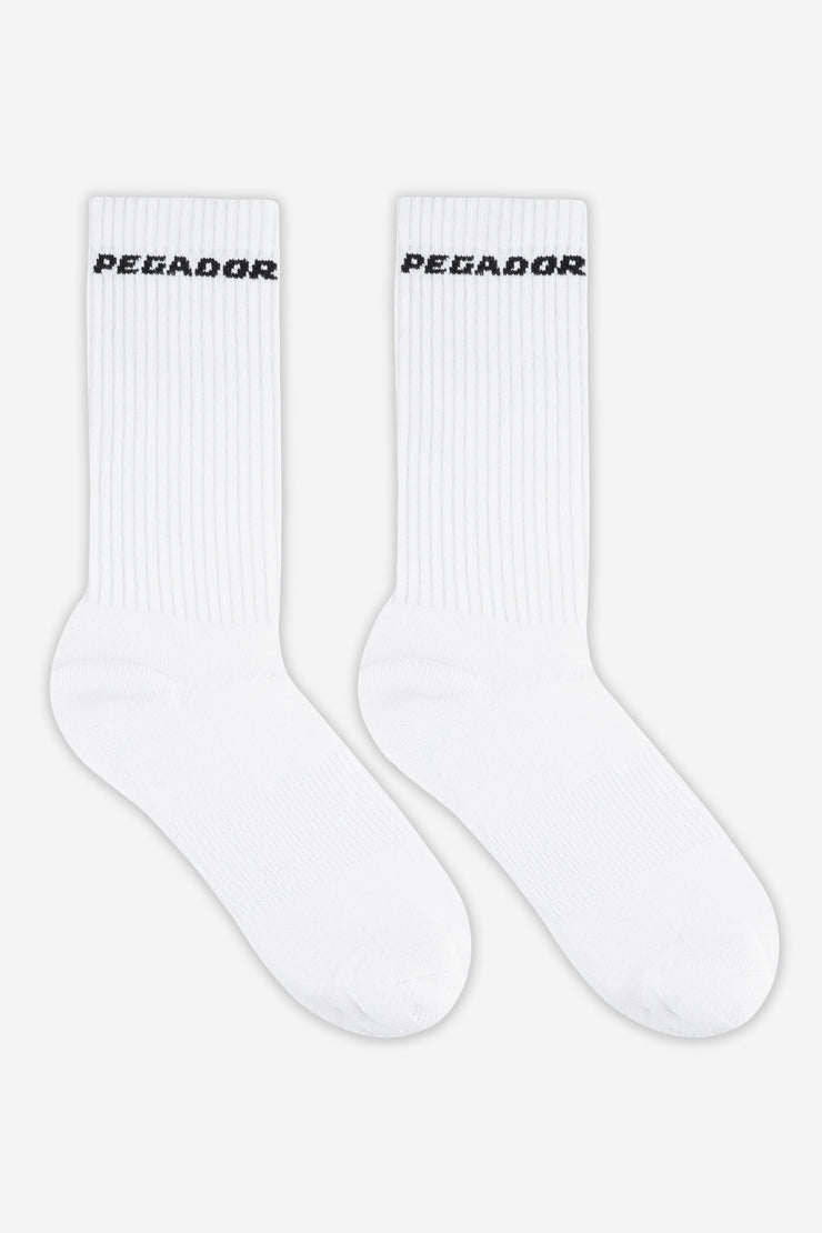 Pegador Side Logo Socks White Black