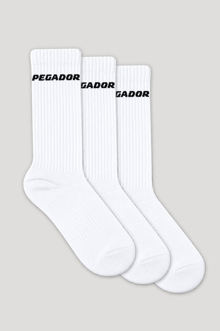 Side Logo Socks White Black (3 Pack)