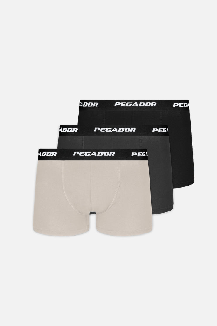 Pegador Tantun Boxershorts 3 Pack Light Beige Anthracite Black