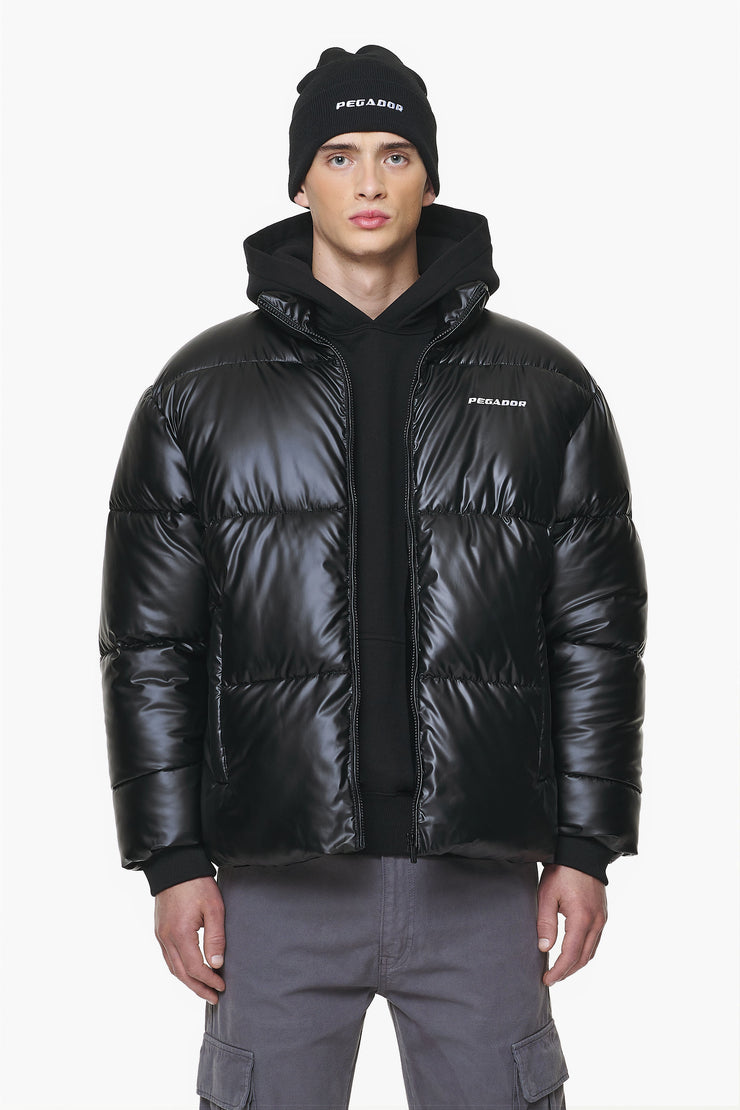 Pegador Solin Glossy Puffer Jacket Black