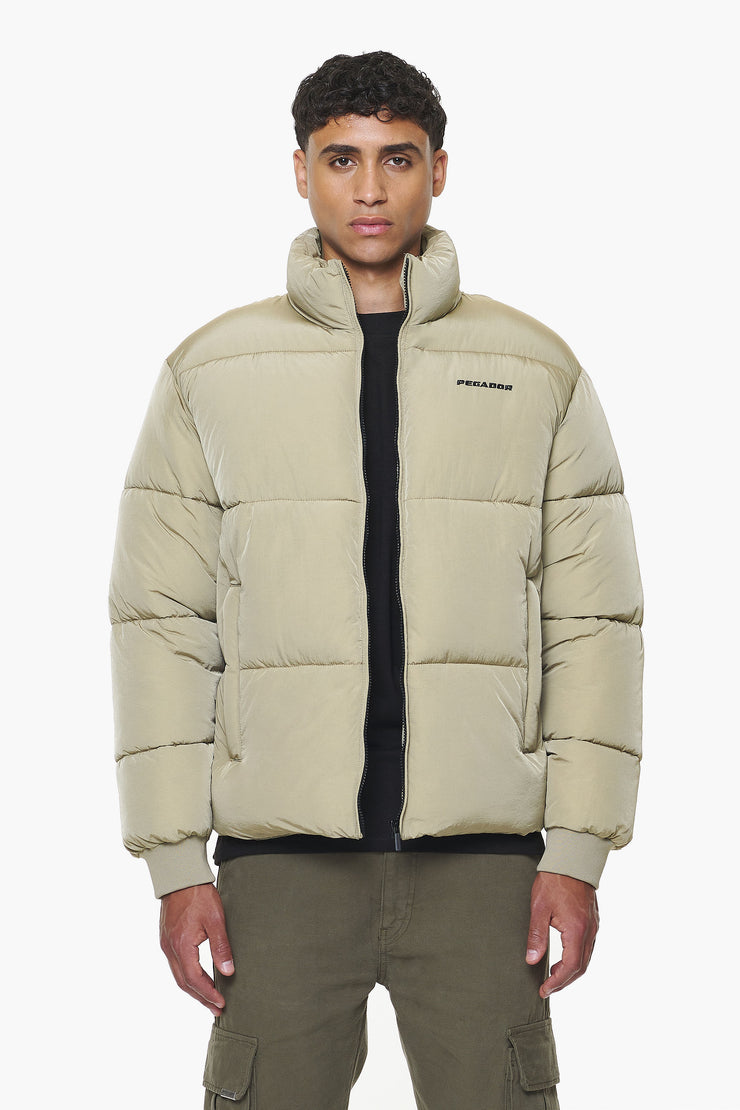 Pegador Solin Crushed Puffer Jacket Mud Beige